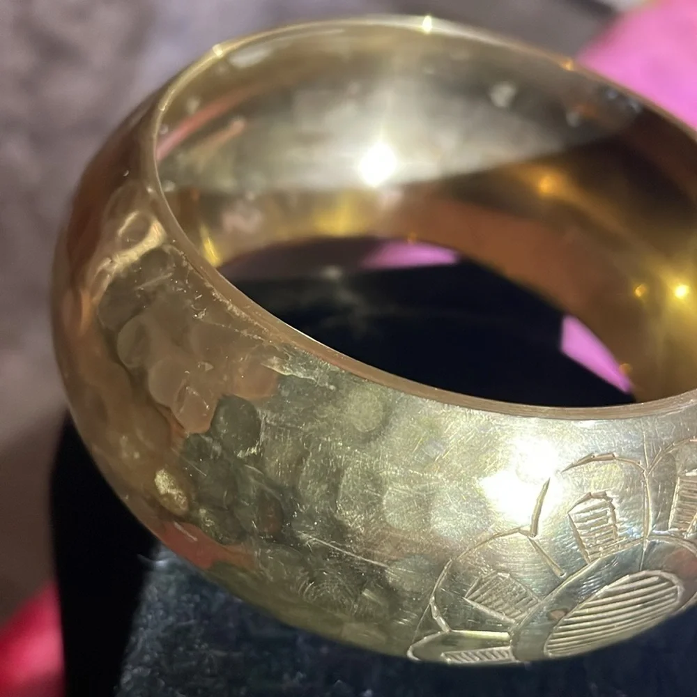 Vintage etched brass